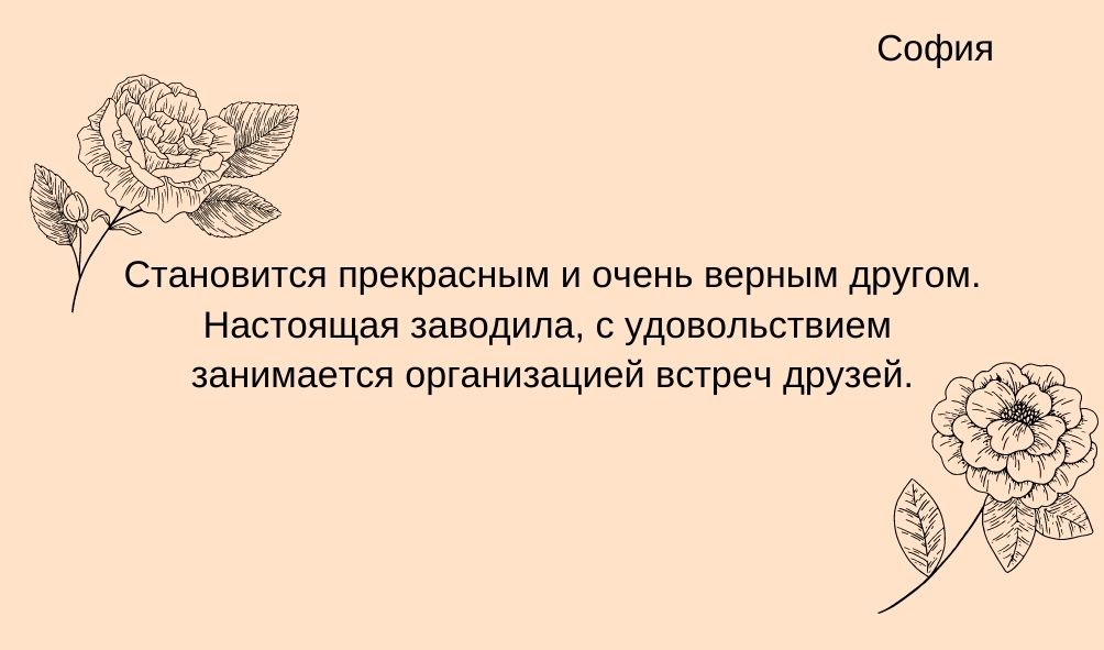 Характеристика имени София в дружбе